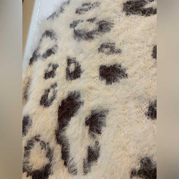 Bluivy Young Contemporary Sz Small Leopard Print Open Front Furry Long Cardigan - Picture 3 of 6